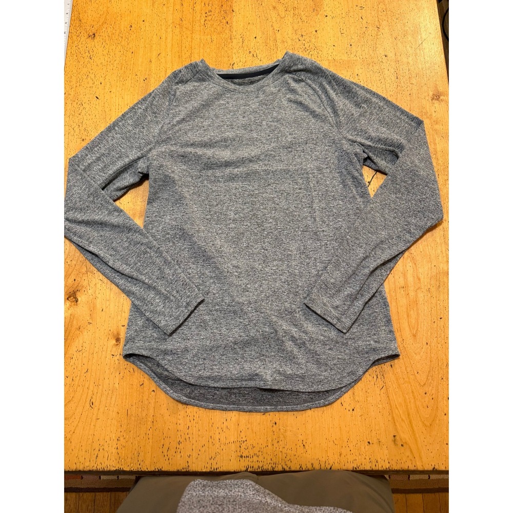 Lululemon Drysense Small Longsleeve Grey Training Shirt Crew Neck Curved Hem
